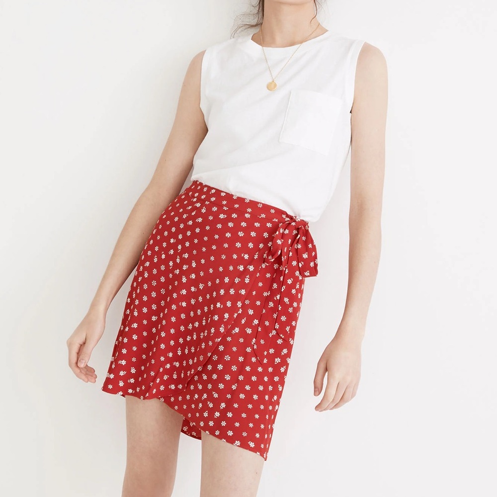 Wrap Mini Skirt in Bandana Flower